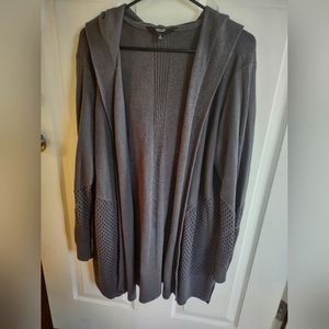 Vera Wang hooded open front sweater size XL
